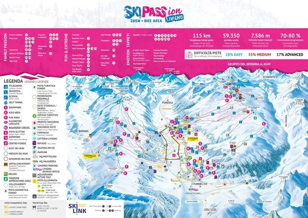Mapa trasy Polska Livigno warianty