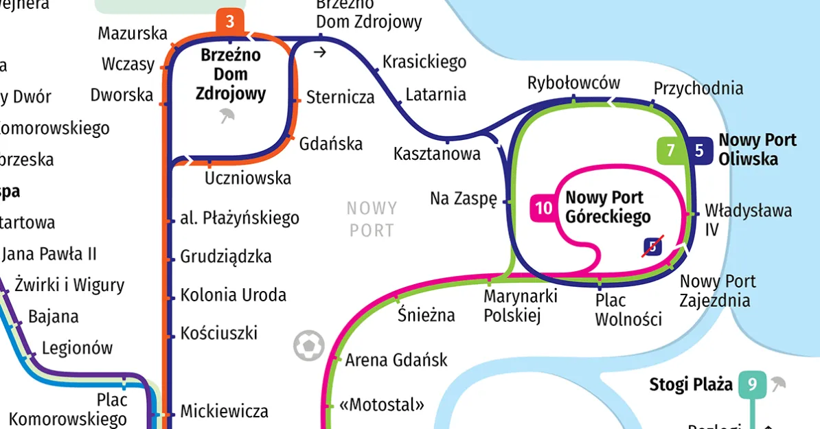 Mapa tras samochodowych do Gdańska z głównych miast Polski