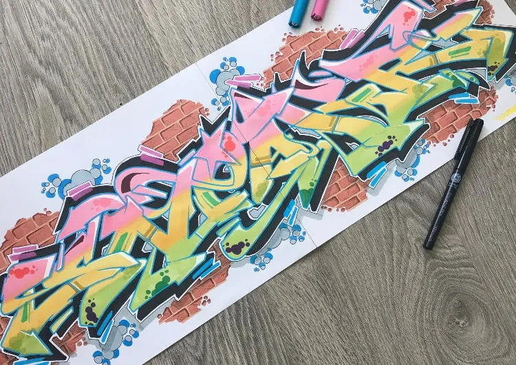 Graffiti Blackbook und Marker Set