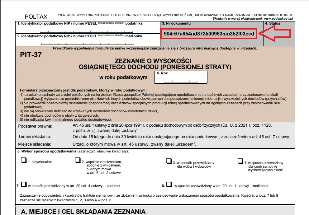 Urzędowe Poświadczenie Odbioru UPO dowód osobisty przykład