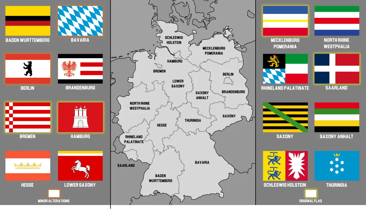 Flagi niemieckich land&oacute;w przykłady