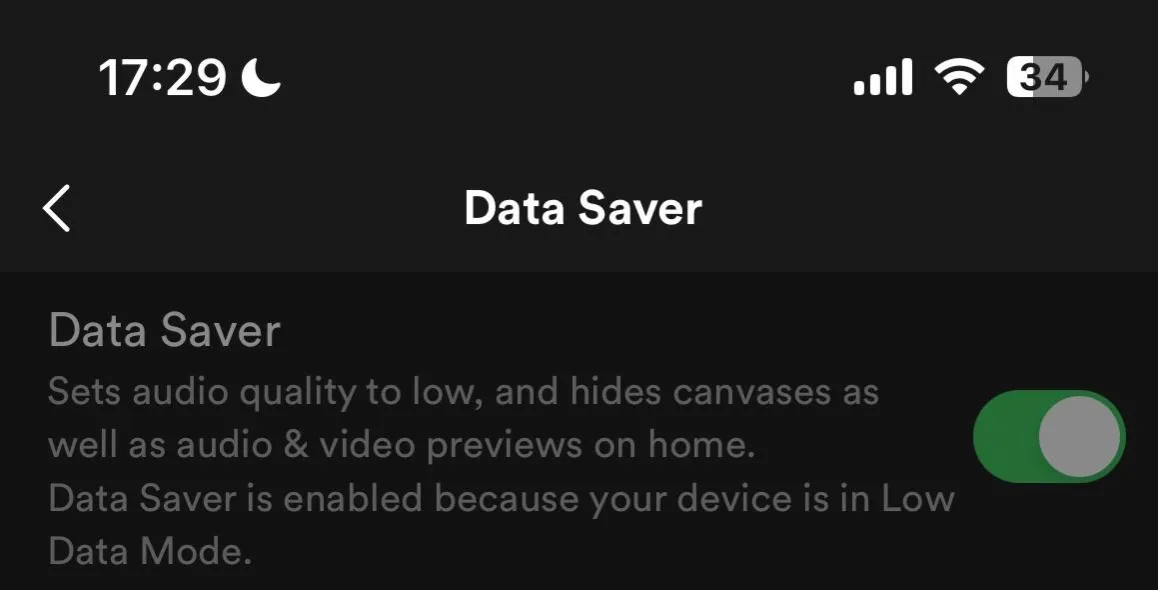 Spotify ustawienia oszczędzania danych