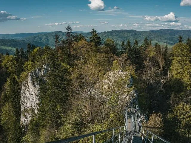 Pieniny widok na Trzy Korony z noclegu