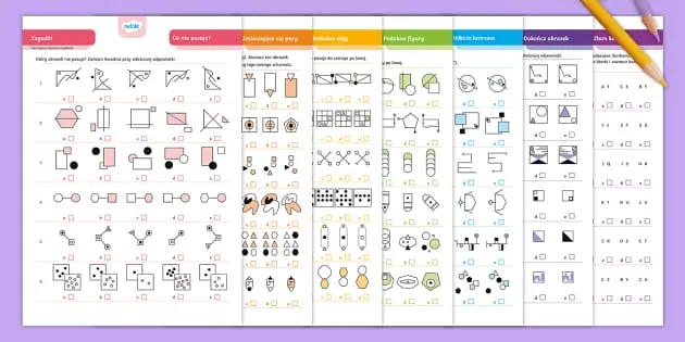 r&oacute;żne typy zagadek logicznych infografika