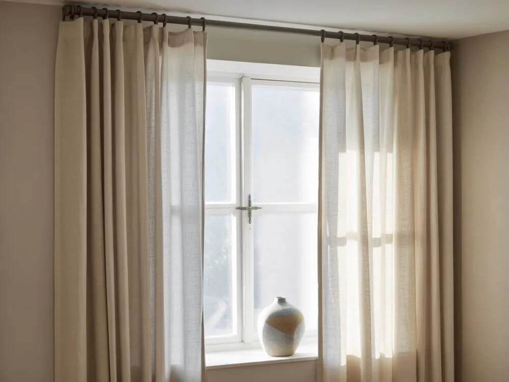 Montaż karnisza wysoko optyczne powiększenie sypialni