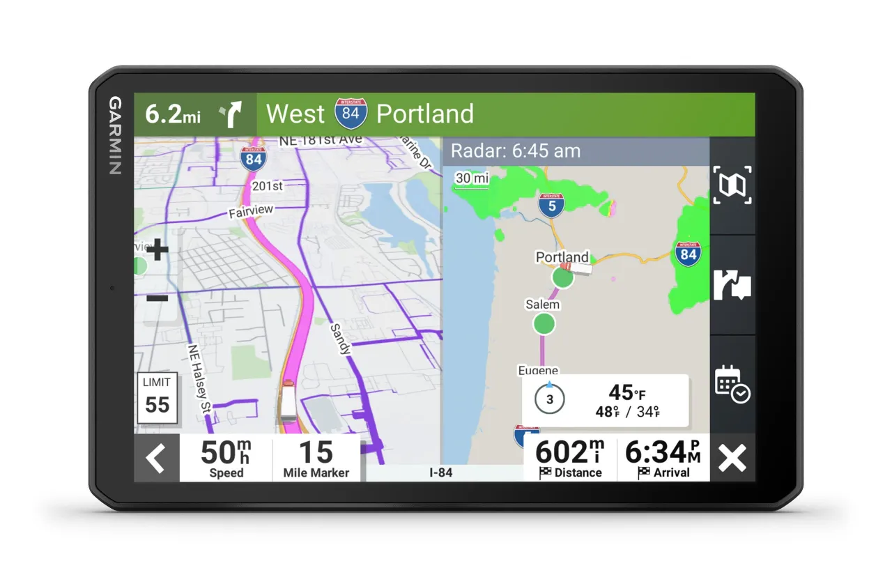 nawigacja dla ciężar&oacute;wek interfejs