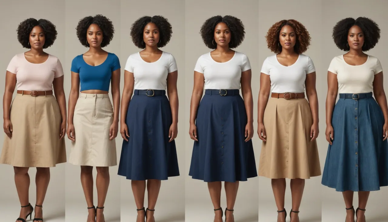 różne sylwetki kobiet i pasujące do nich fasony spódnic