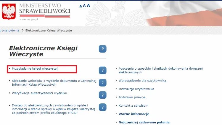 Portal EKW Ministerstwa Sprawiedliwości