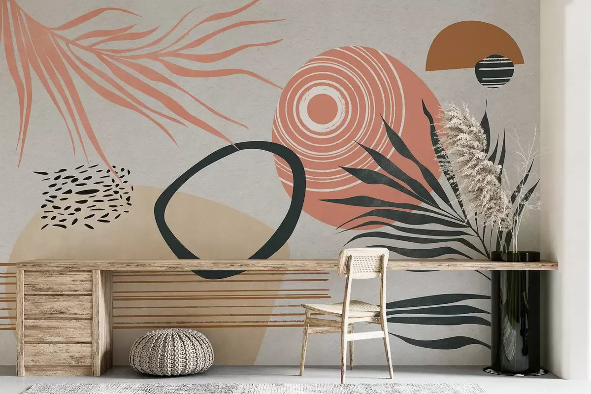 inspiracje malowanie ścian abstrakcja rośliny geometria