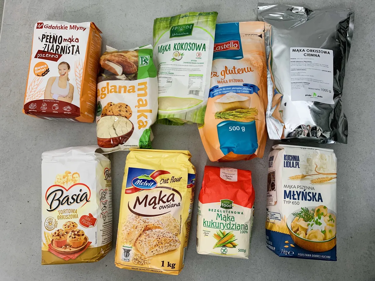 różne typy mąki pszennej do chleba