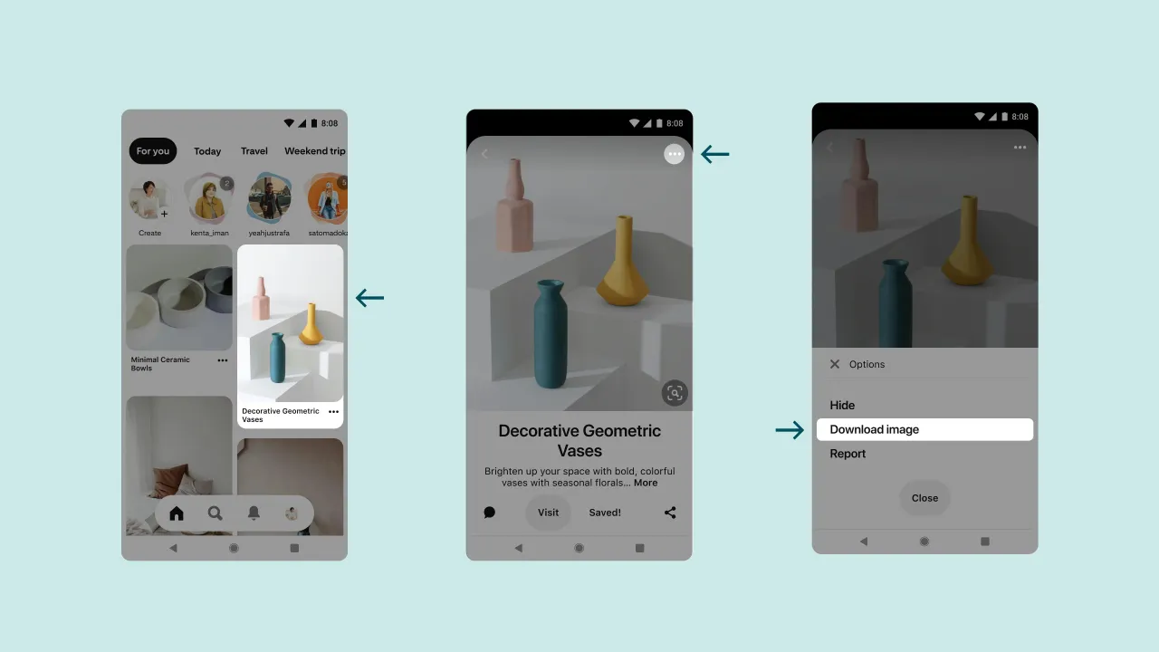 Pinterest pobieranie zdjęcia komputer krok po kroku