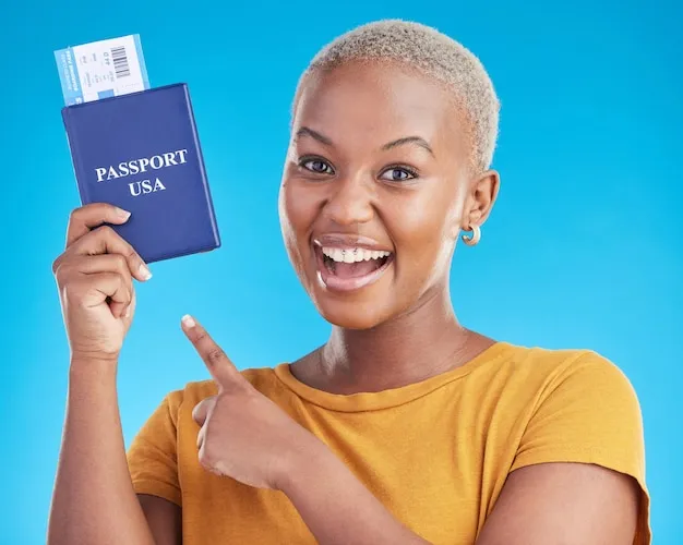 paszport i bilet lotniczy do USA