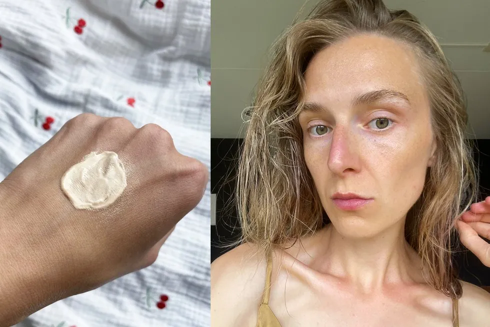 kobieta z promienną cerą, efekt glow, r&oacute;żnorodne kremy rozświetlające