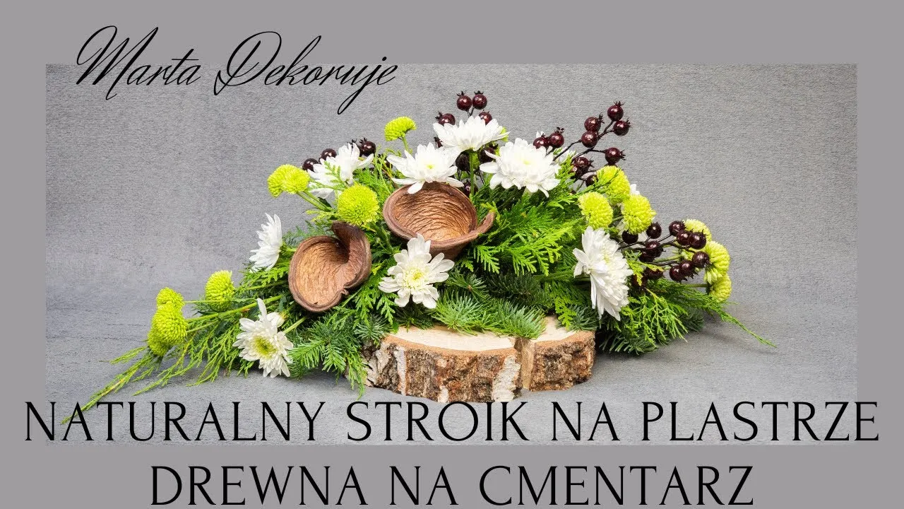 Zdjęcie Jak zrobić stroik na cmentarz na plastrze drewna - krok po kroku