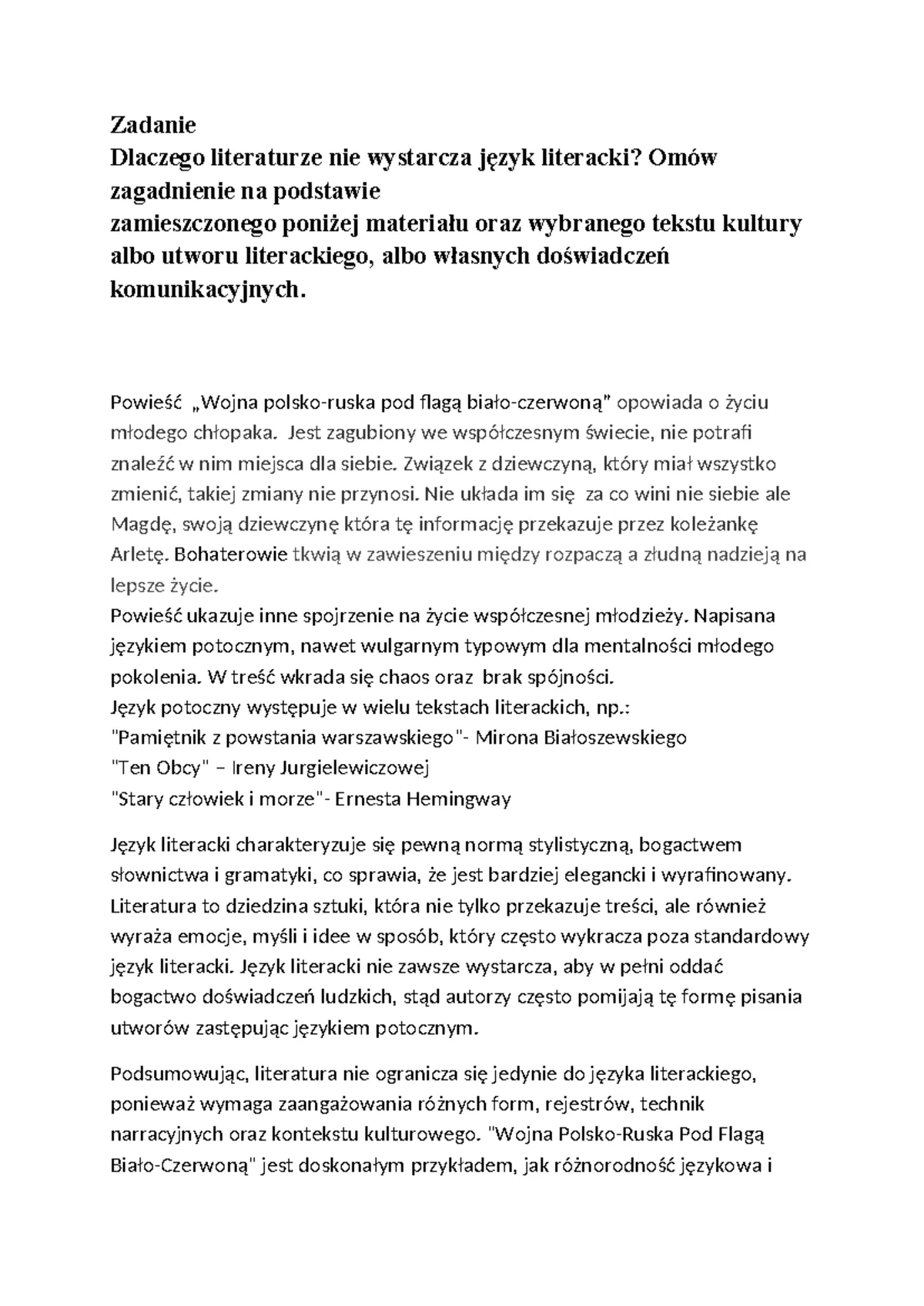 Zdjęcie Dlaczego literaturze nie wystarcza język literacki? Odkryj prawdę o języku