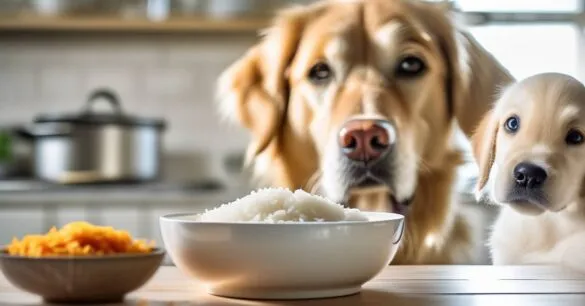 lekkostrawny posiłek dla psa ryż z gotowanym kurczakiem