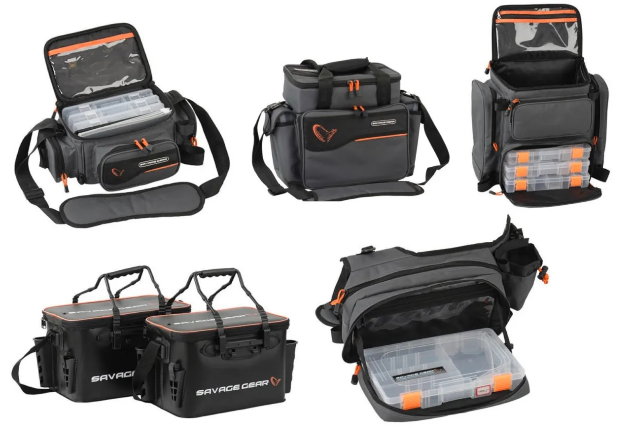 r&oacute;żne rodzaje toreb wędkarskich na przynęty