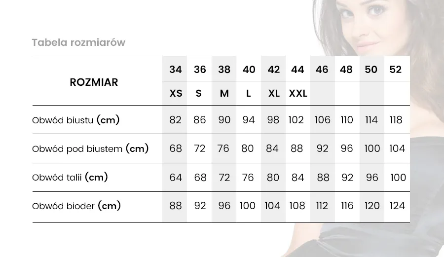 damskie rozmiary plus size tabela