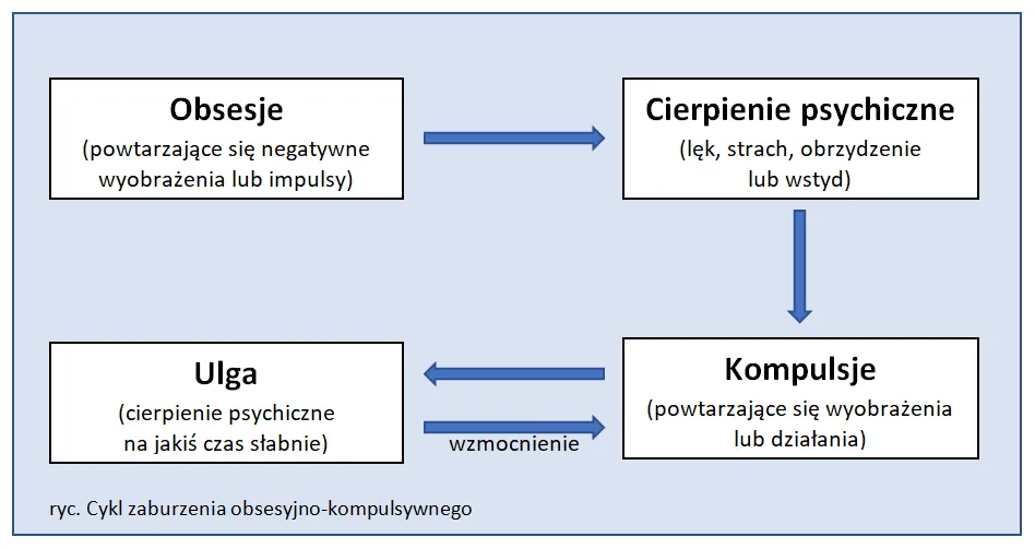 schemat błędnego koła OCD obsesje kompulsje