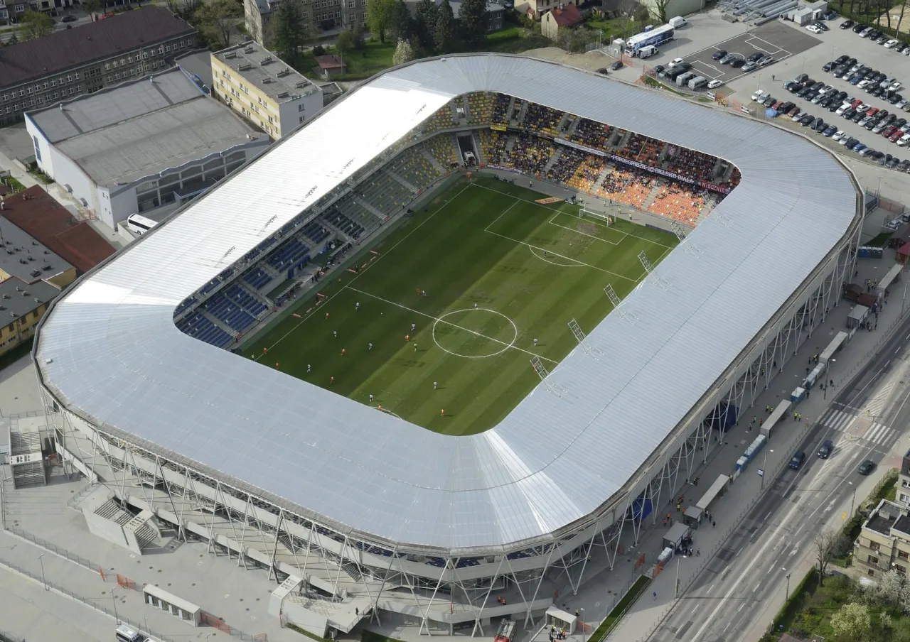 Stadion Miejski Bielsko-Biała z lotu ptaka