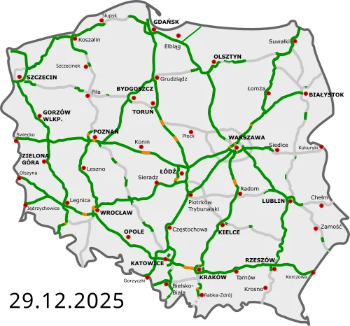 Mapa autostrad w Polsce