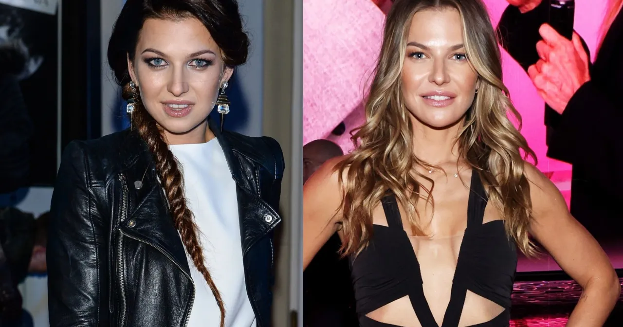 Anna Lewandowska kiedyś w skórzanej ramonesce i z warkoczem, obok Anna Lewandowska w seksownej czarnej sukience.