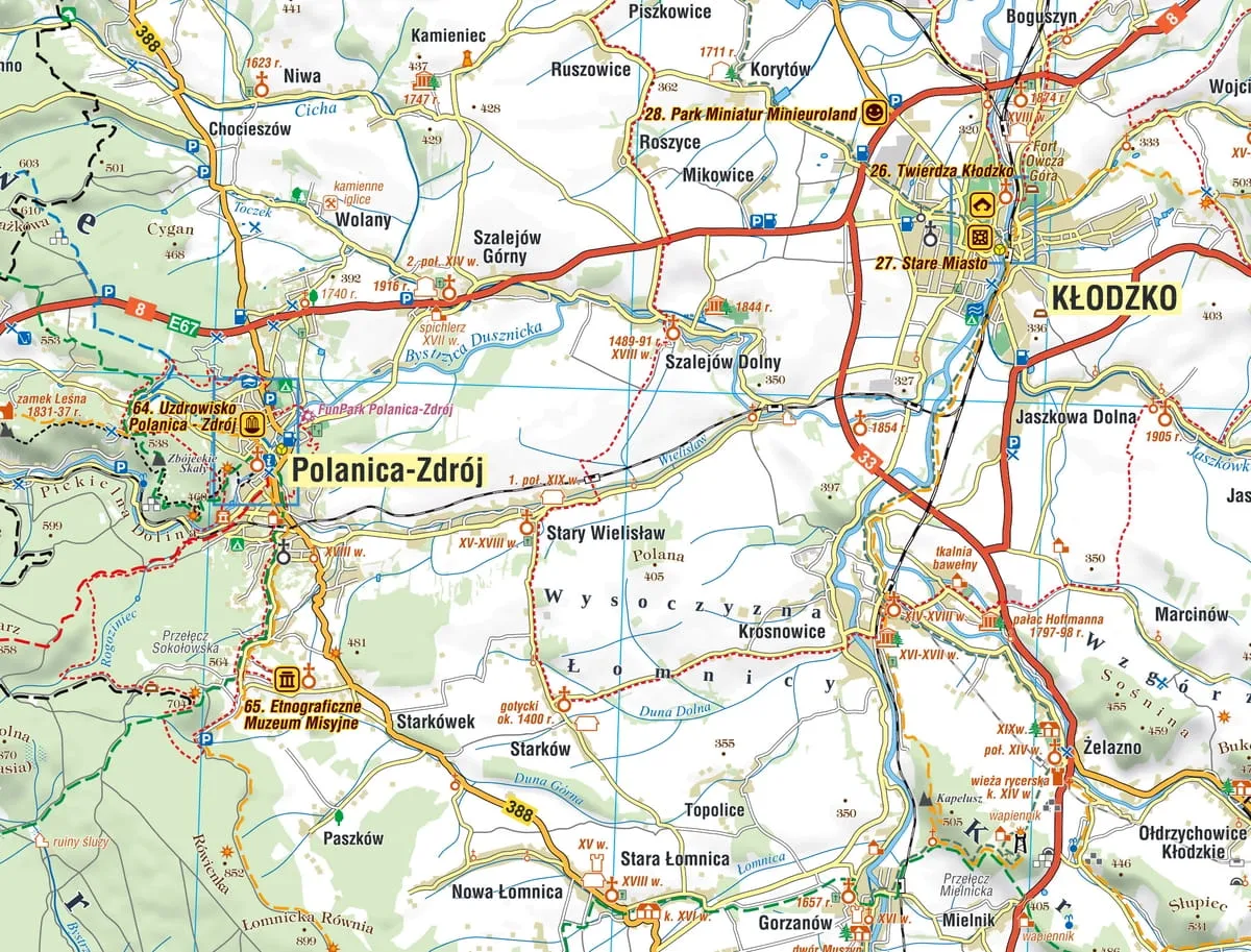 Ziemia Kłodzka atrakcje mapa