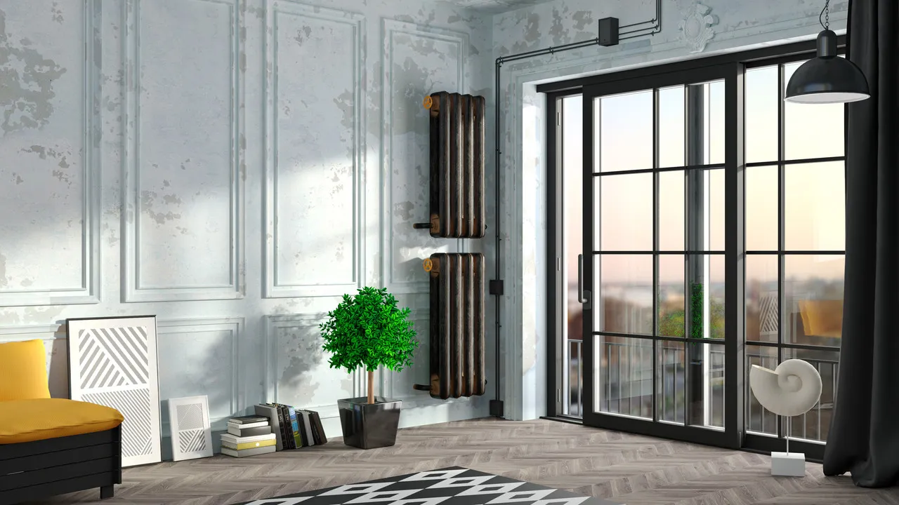 inspirujące wnętrze z estetycznie ukrytymi rurami centralnego ogrzewania