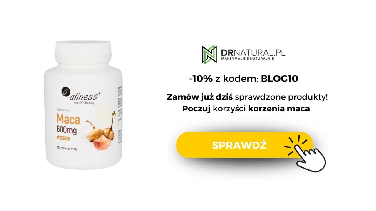 Suplement diety Aliness Maca 600mg. Poznaj korzyści korzenia maca i jego dawkowanie. Zniżka -10% z kodem BLOG10.