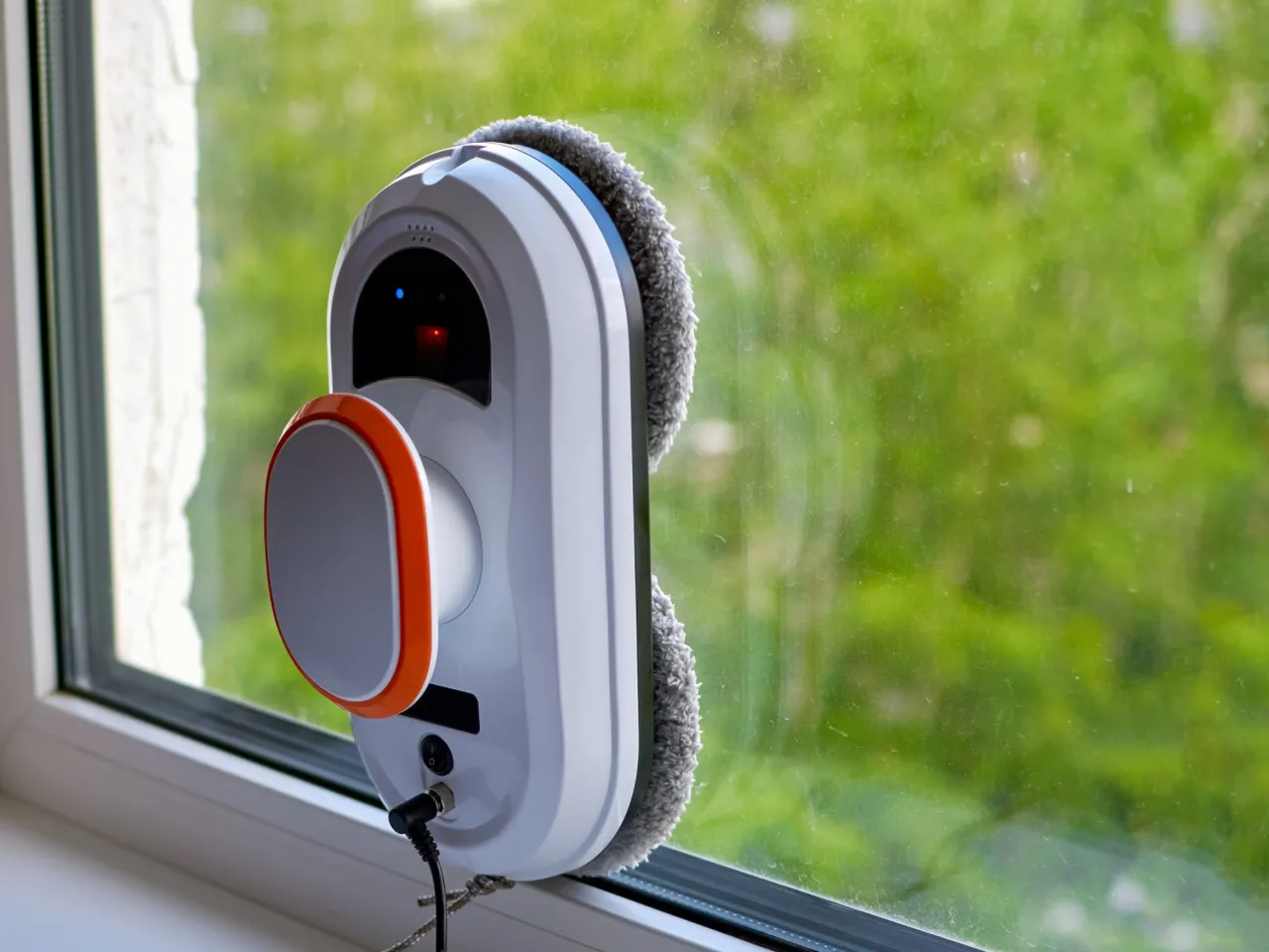 Robot do mycia okien na szybie