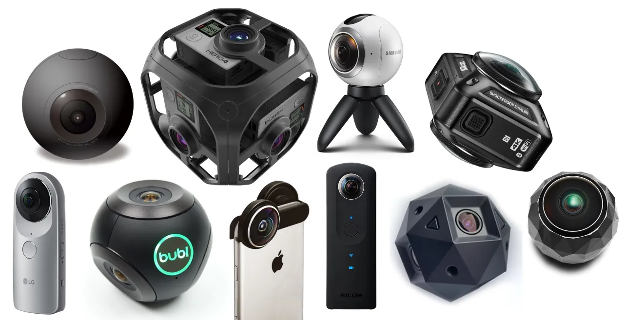 kamera 360 stopni lub gogle VR z widokiem sferycznym