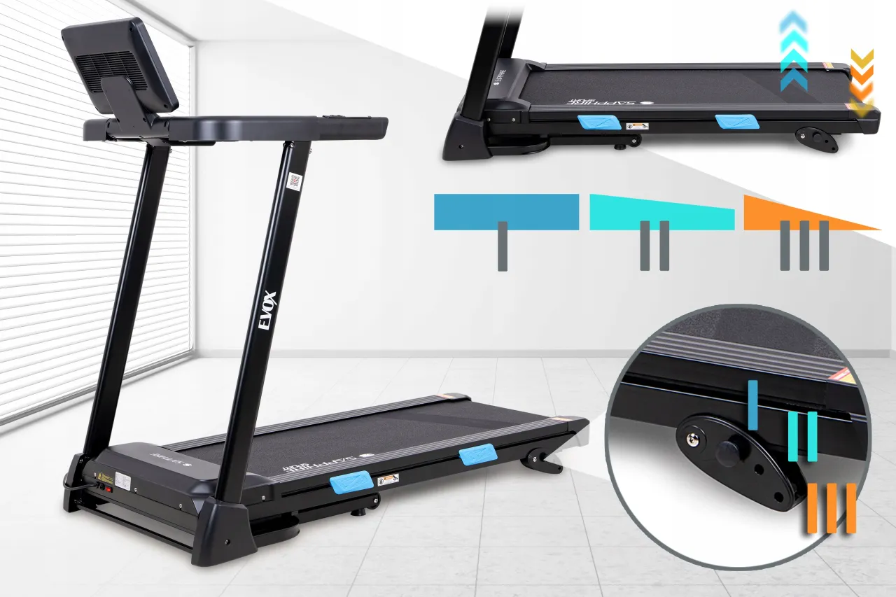 bieżnia domowa z interaktywnym wyświetlaczem i aplikacjami