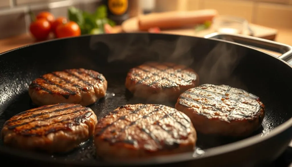 błędy smażenie burgera dociskanie łopatką