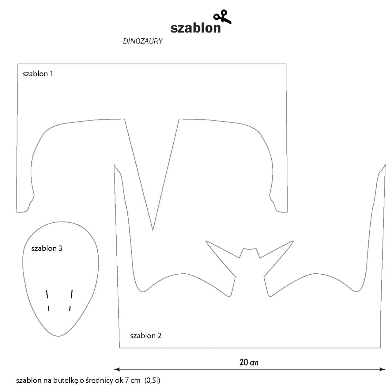 Proste wzory dinozaur&oacute;w z butelek