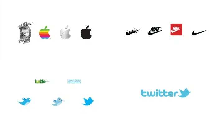 przykłady logo dobrze skalowalne vs słabo skalowalne