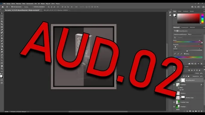 Interfejs Adobe Photoshop z otwartym nowym dokumentem