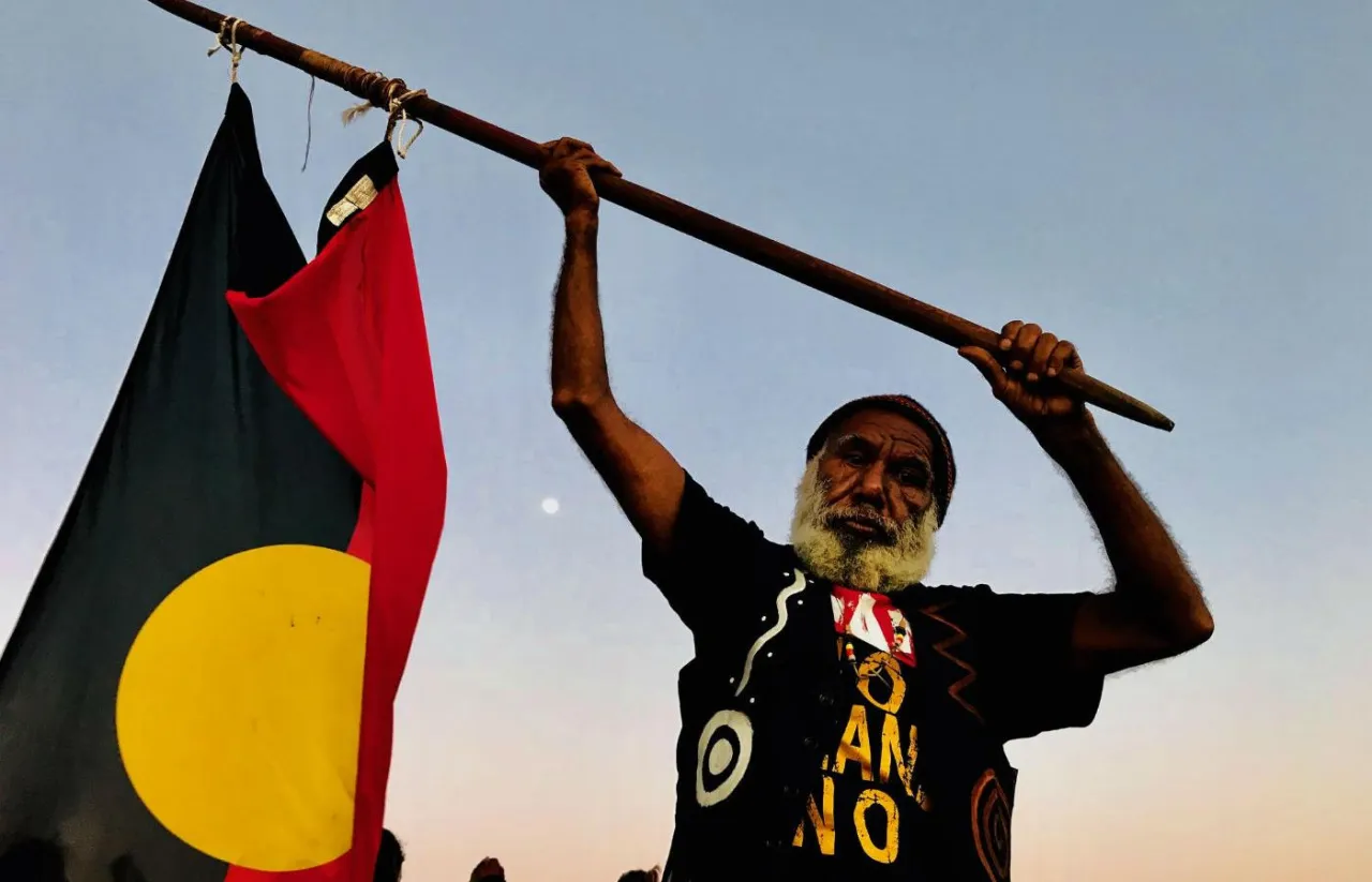 Flaga Australii Aborygen&oacute;w Wyspiarzy Cieśniny Torresa