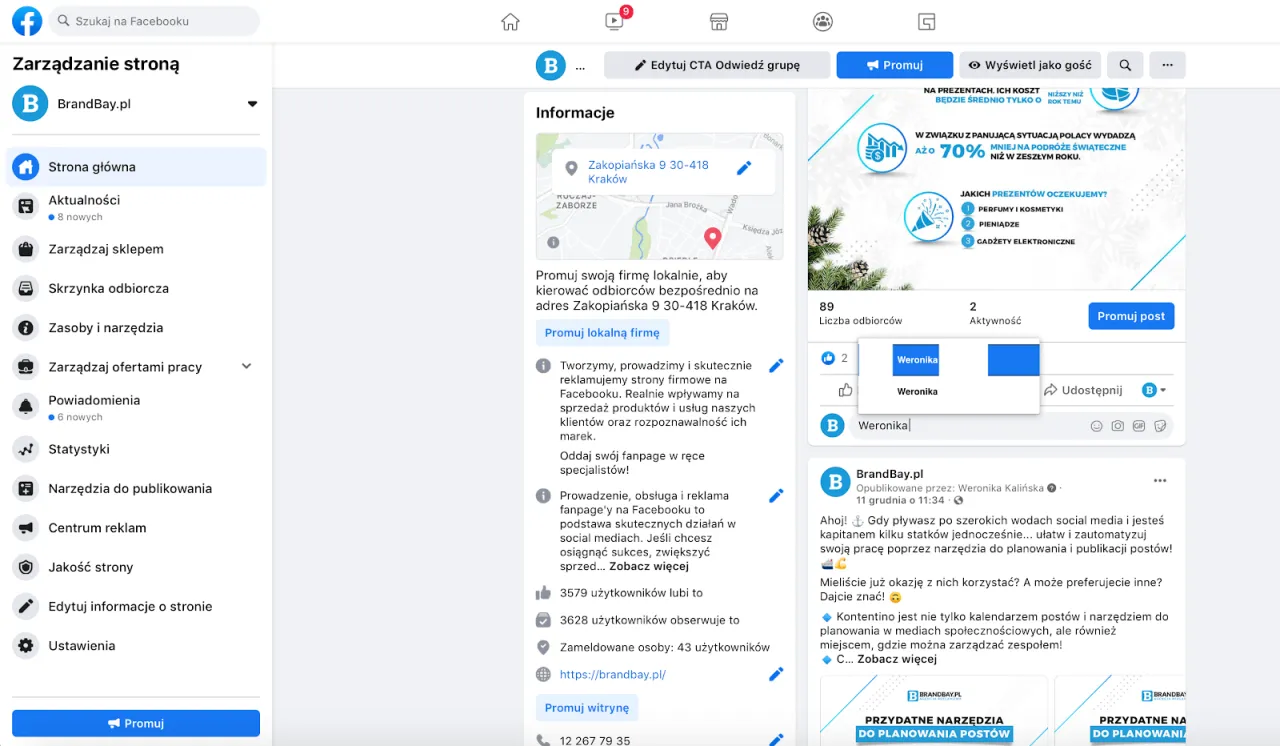 facebook nie mogę oznaczyć strony