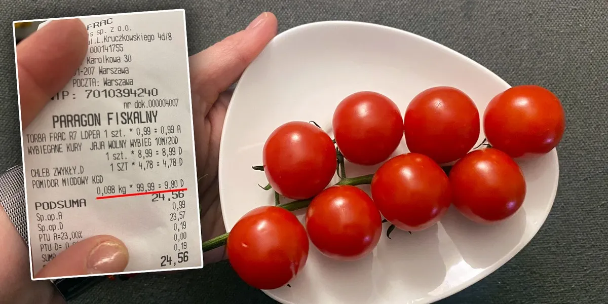 świeże pomidory na wadze kuchennej