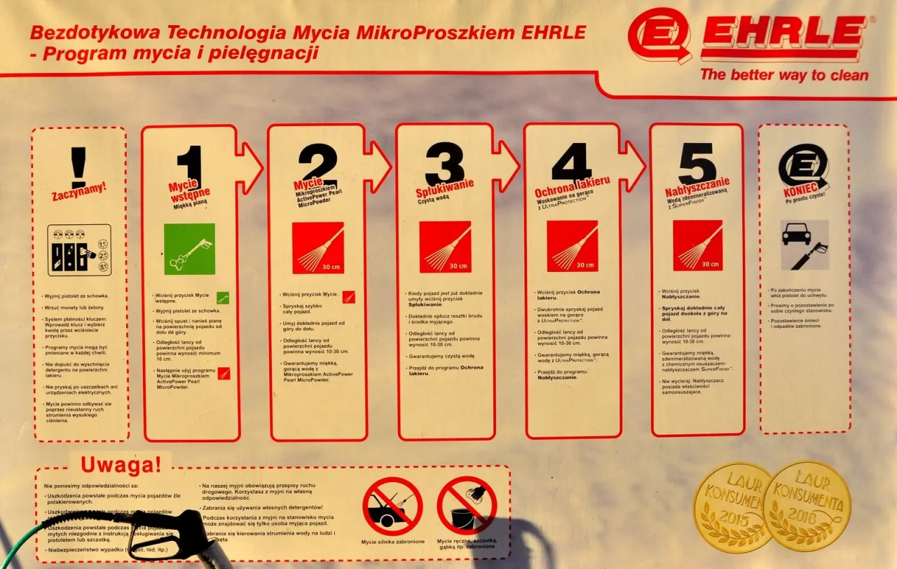 schemat programów myjni bezdotykowej