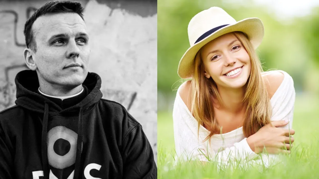 Para młoda rozmawiająca z księdzem w kancelarii