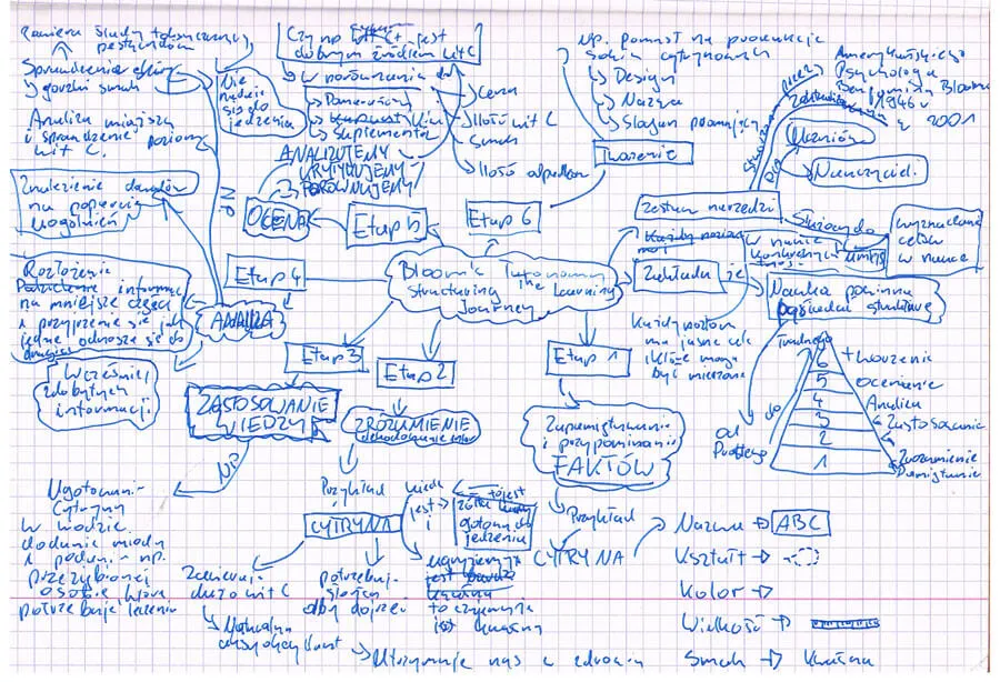 uczeń tworzący mapę myśli z historii