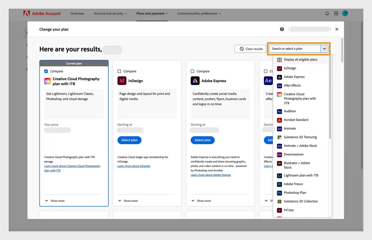 Tabela porównawcza cen Adobe Photoshop i Creative Cloud