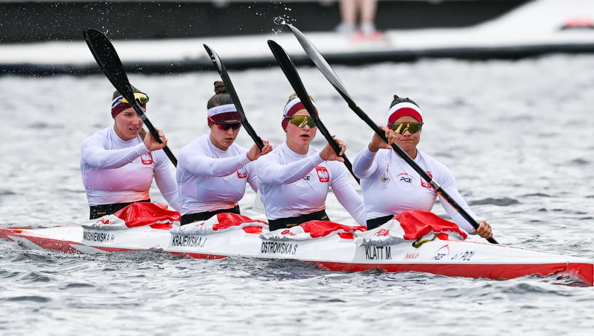 Polska reprezentacja kajakarzy trening