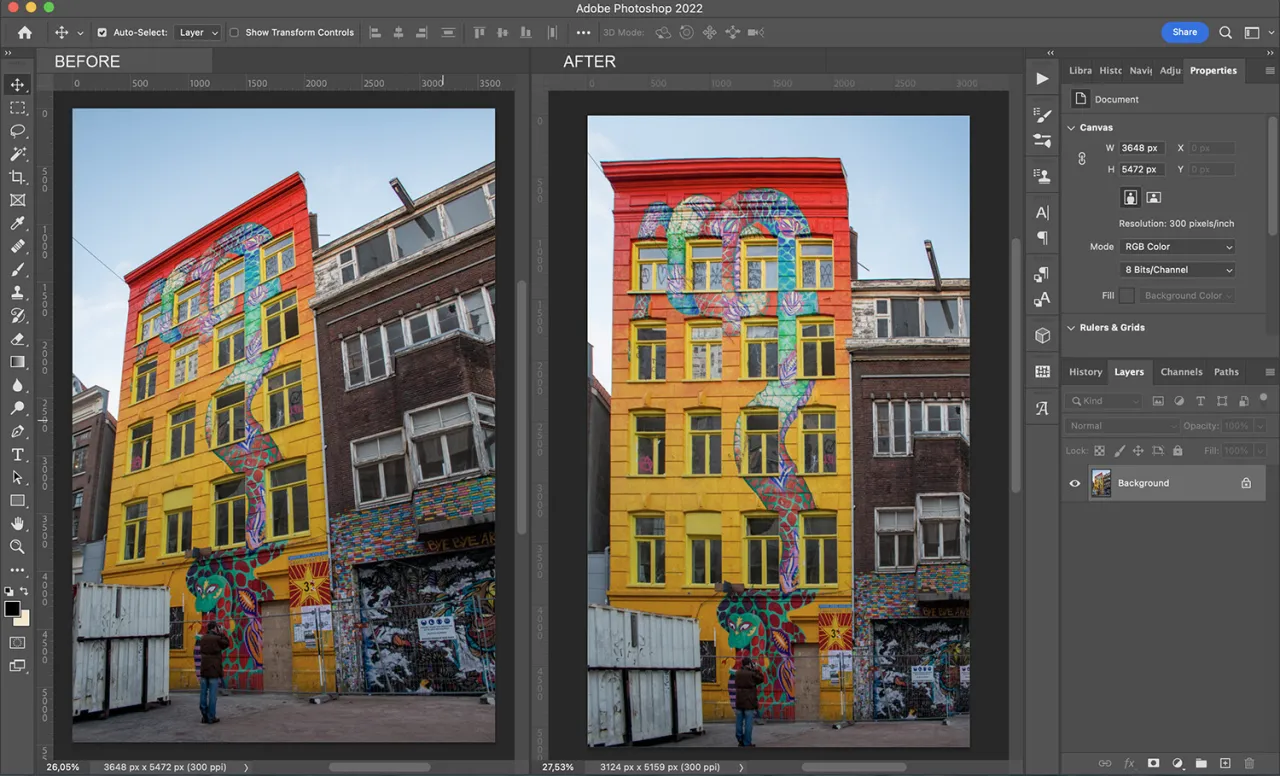Distorted image example Photoshop