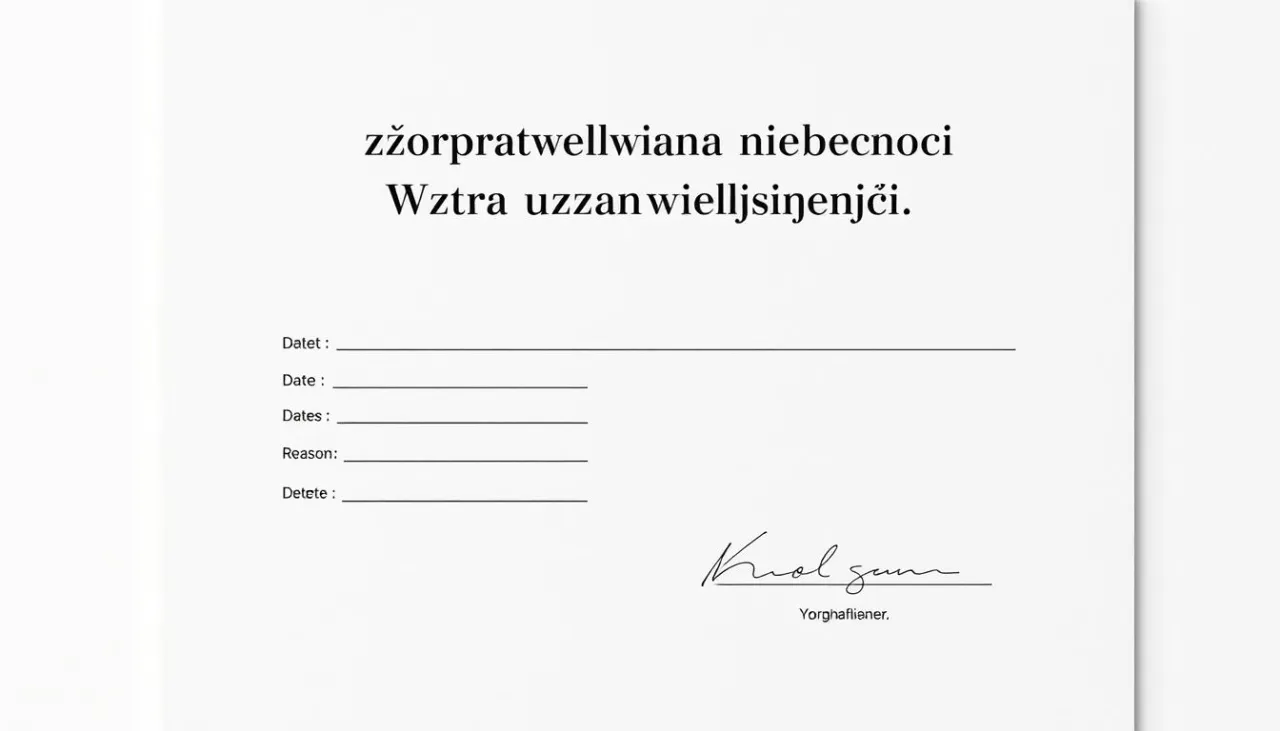 Zdjęcie Jak skutecznie napisać usprawiedliwienie nieobecności w pracy bez stresu