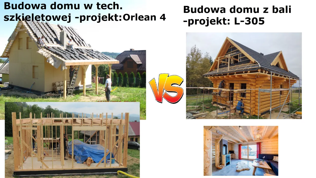 dom szkieletowy dom z bali dom prefabrykowany por&oacute;wnanie