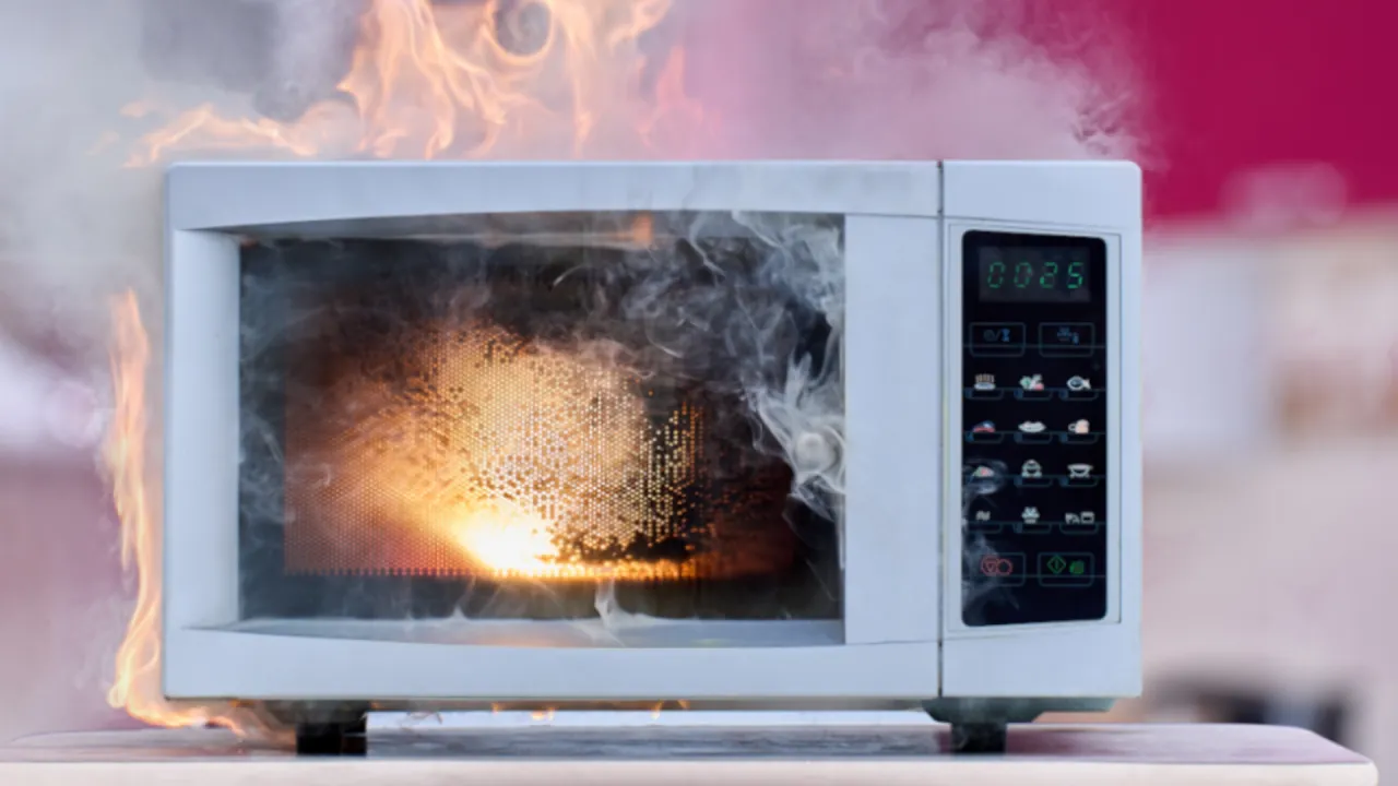 mikrofalówka wybuch, pożar kuchnia