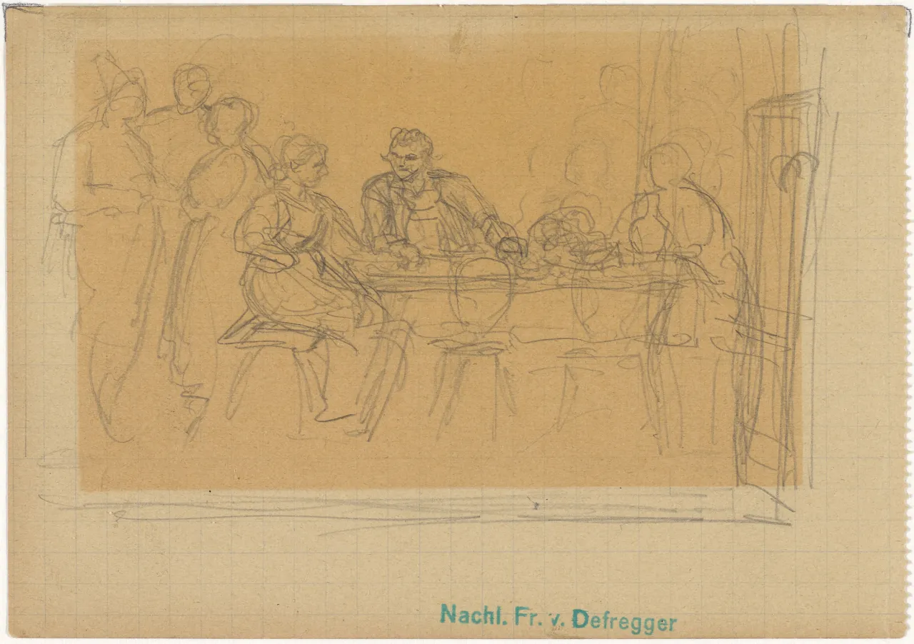 Franz von Defregger Wirtshausszene Gem&auml;lde