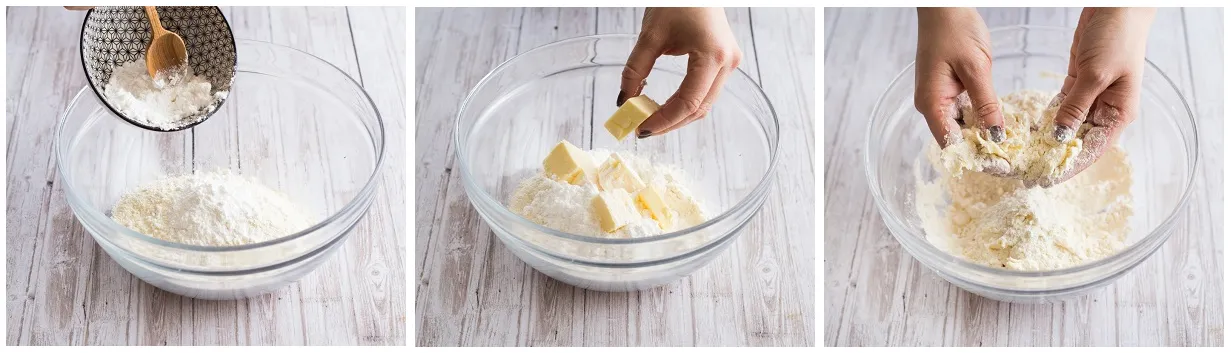 składniki na kruche ciasto zimne masło mąka